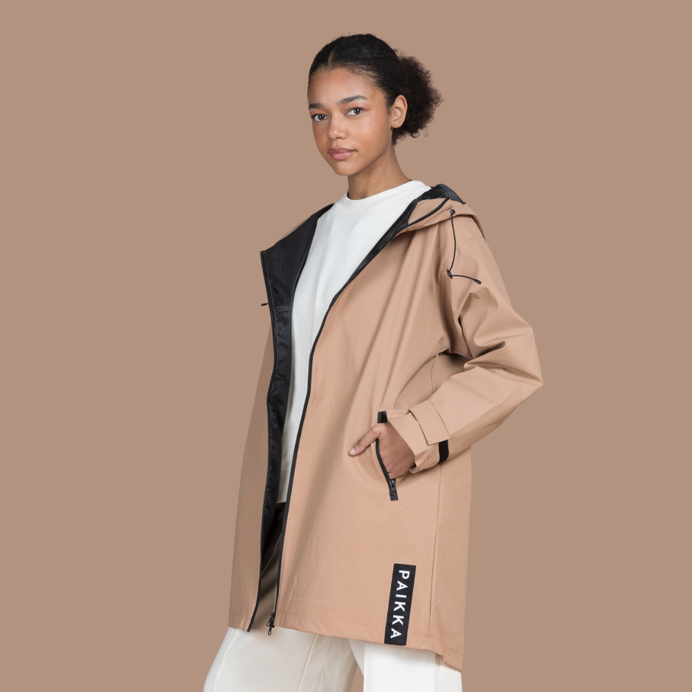 Regenjas sterk reflecterend taupe