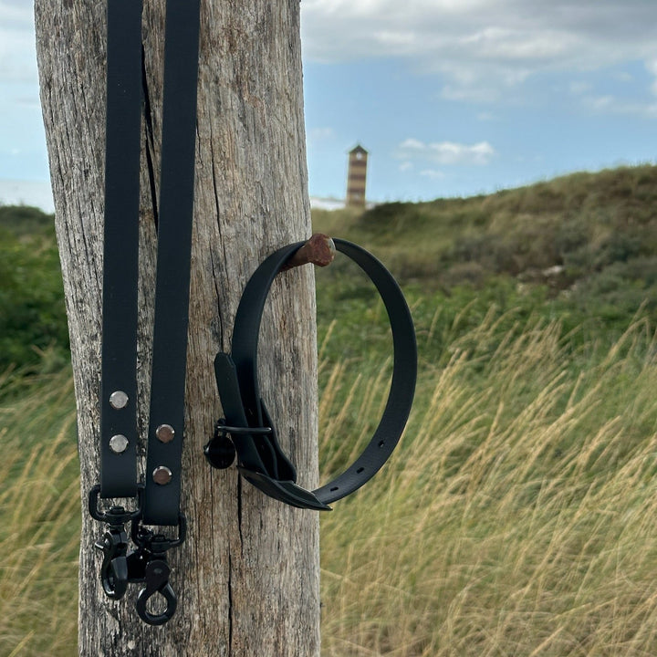 BETA-BIOTHANE® Halsband en Lijn Volledig Zwart
