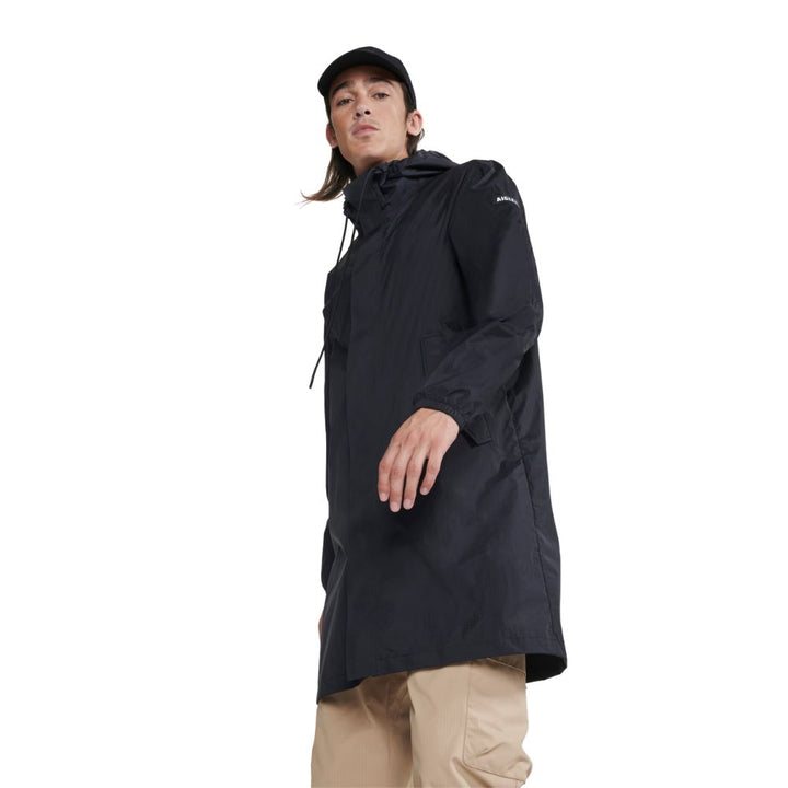 Langer wasserdichter Parka Herren/Unisex Noir - AIGLE MTD® Technologie