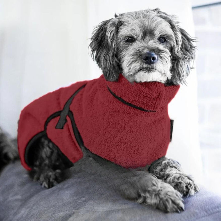 Dog bathrobe Bordeaux