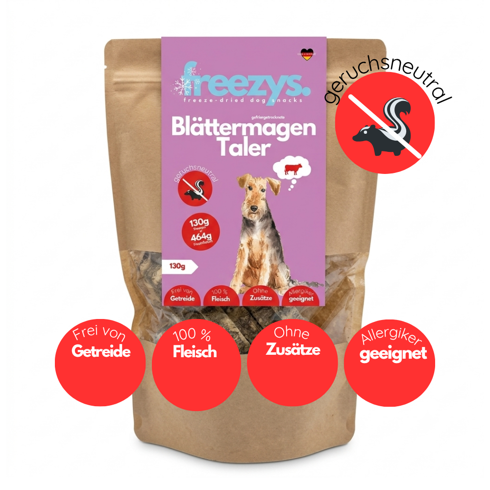 Kauwsnack gevriesdroogde groene runderpens, 100 g