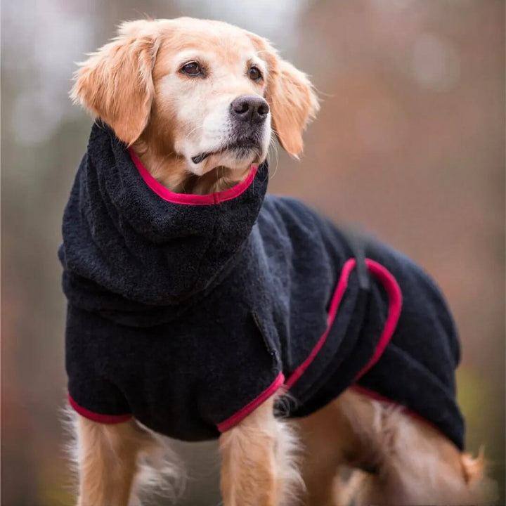 Dog Bathrobe Black 