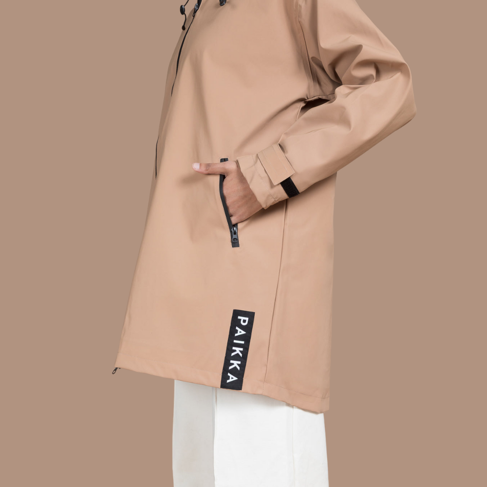 Regenjacke hochreflektierend Taupe