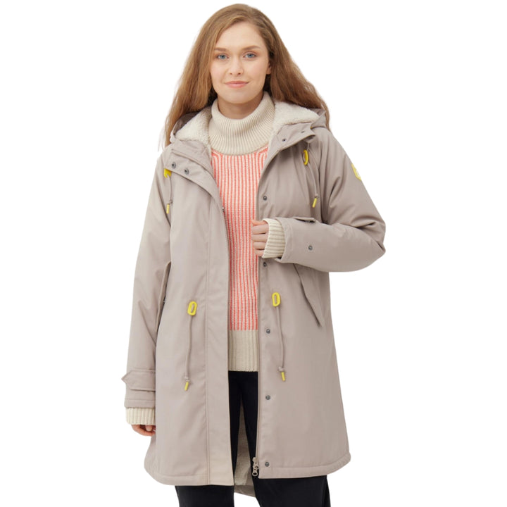 Friese Tidaholm Damen Regenjacke Cobblestone Beige Gefüttert