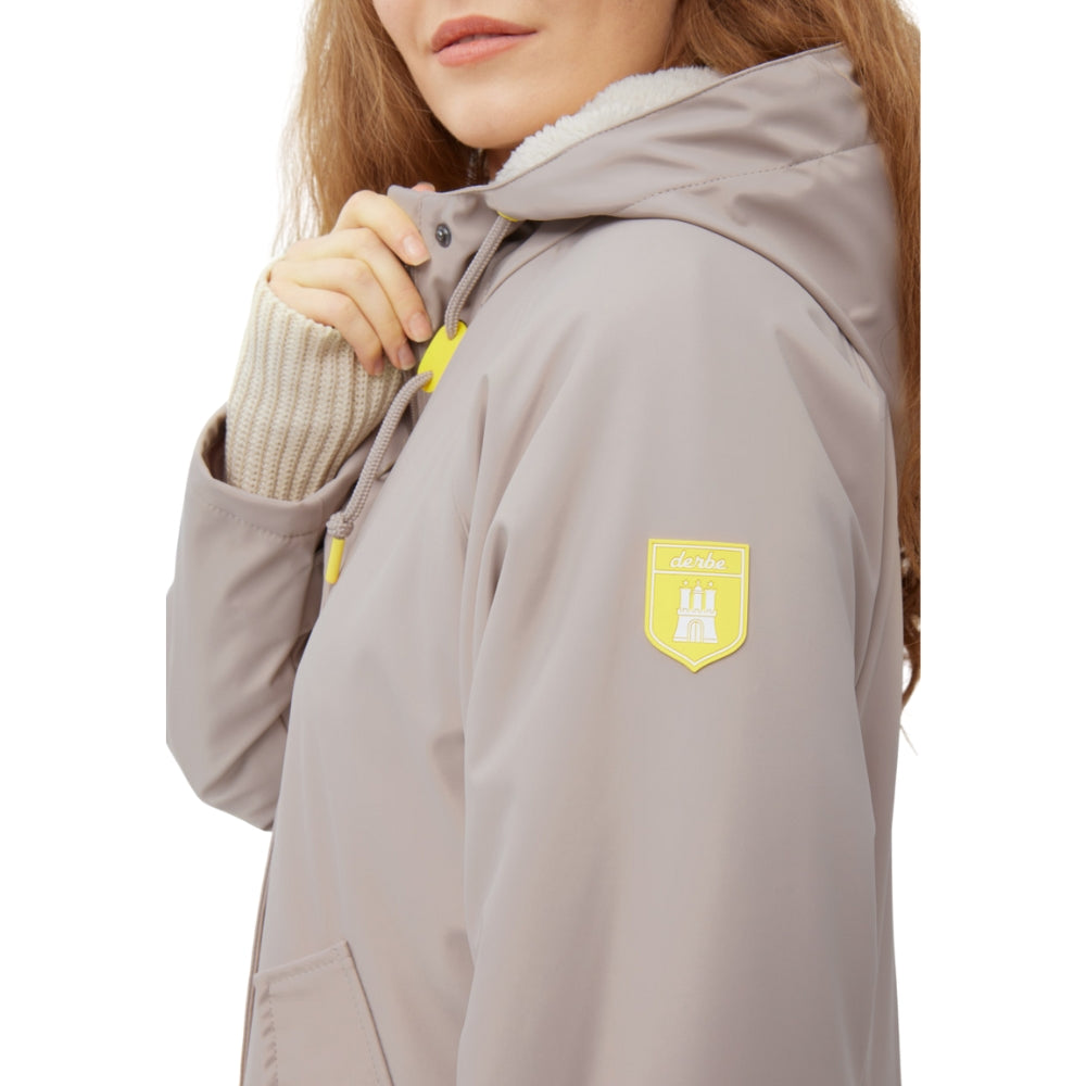 Friese Tidaholm Damen Regenjacke Cobblestone Beige Gefüttert