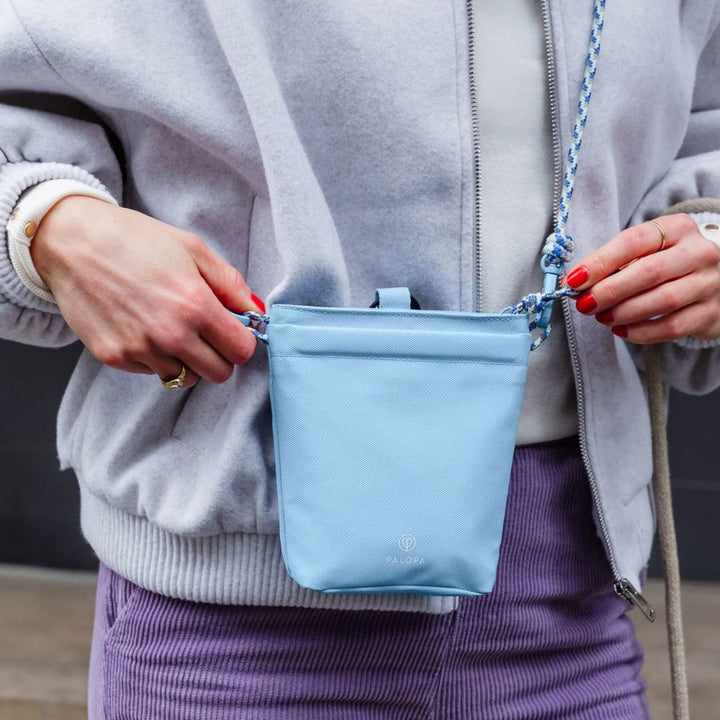 Treat bag / dog walking bag Karl light blue