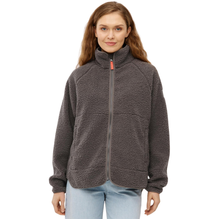 Kuschelby Damen Fleecejacke Morel Braun Teddy