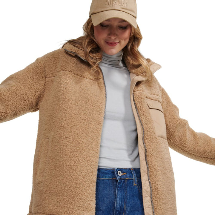 Kuschelige Sherpajacke Beige