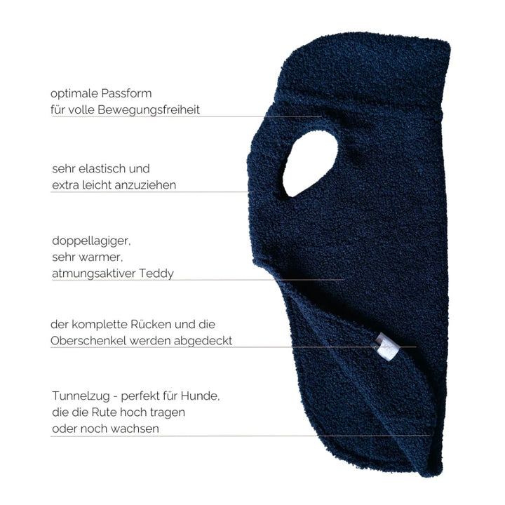 Hondentrui CozyShirt blijf warm teddy marineblauw