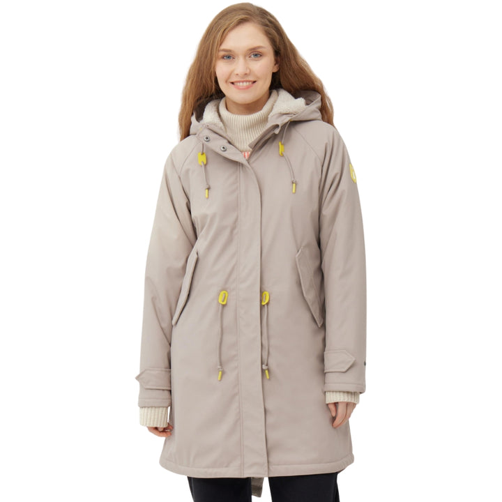 Friese Tidaholm Damen Regenjacke Cobblestone Beige Gefüttert