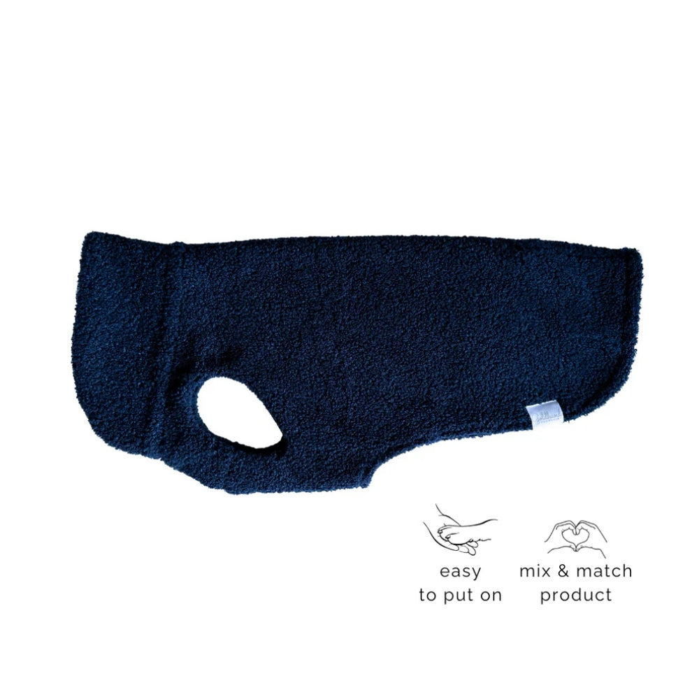 Hondentrui CozyShirt blijf warm teddy marineblauw