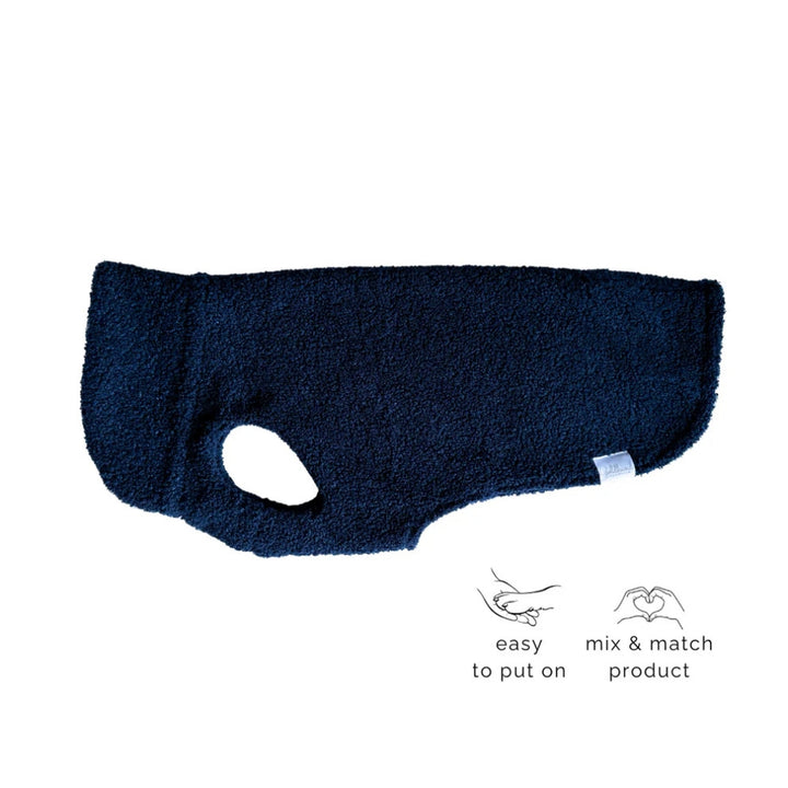 Hondentrui CozyShirt blijf warm teddy marineblauw