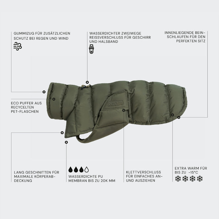 Hundemantel Everest Light Olive
