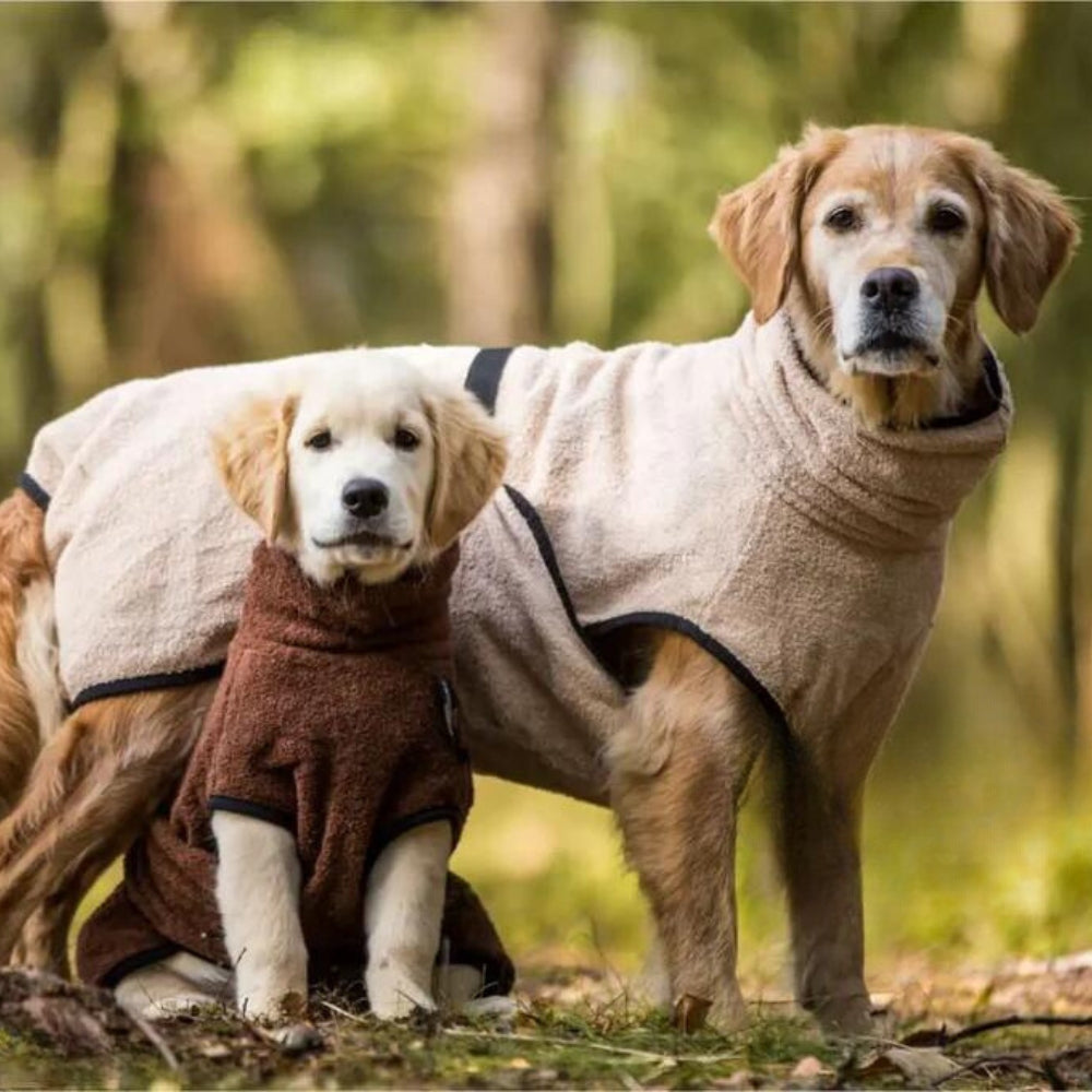 Hundebademantel Beige