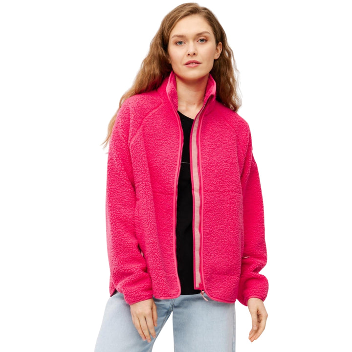 Kuschelby Damen Fleecejacke Azalea Pink Teddy