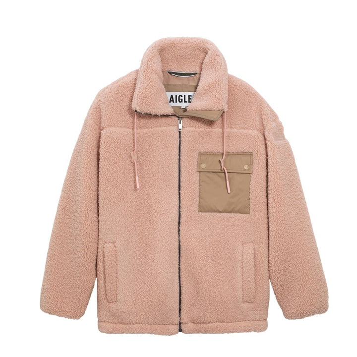 Kuschelige Sherpajacke Rosa