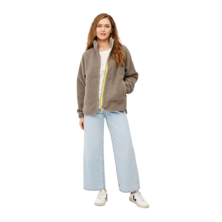 Kuschelby Damen Fleecejacke Cobblestone Beige