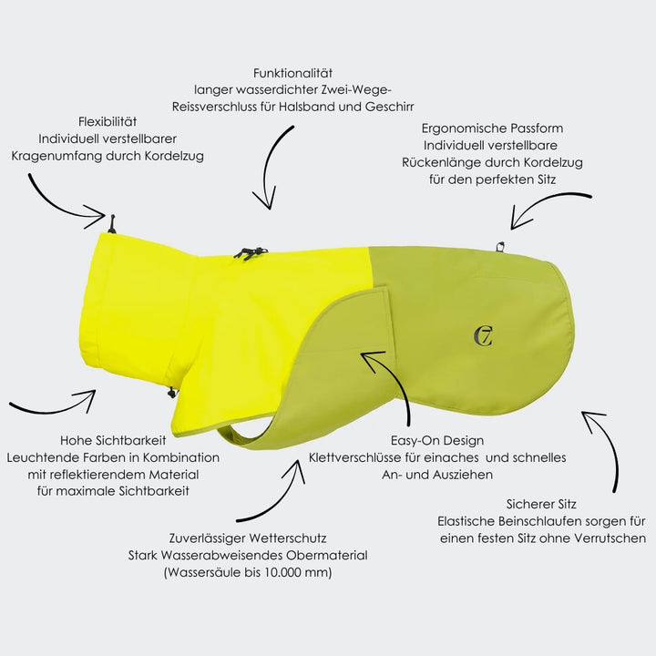 Hunderegenmantel AKTIV Neon Green/Light Olive