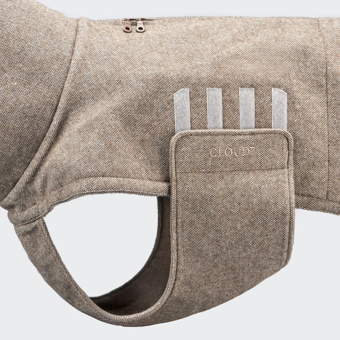 Hundemantel Brooklyn Long Tweed Beige