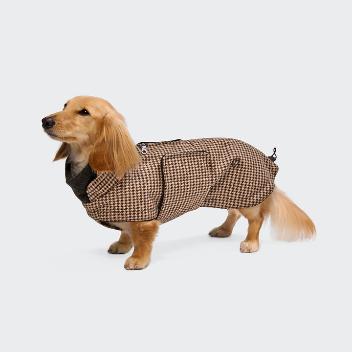 Hundemantel Brooklyn Dackel Houndstooth