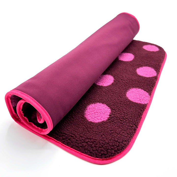 Dog’n’Roll travel blanket for dogs - Burgundy &amp; Teddy pink
