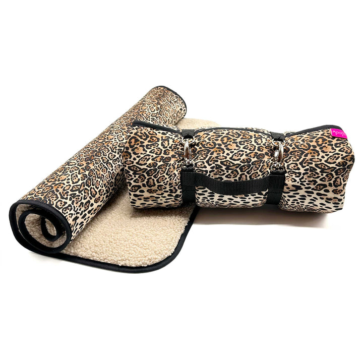 Reisedecke für Hunde Dog’n’Roll - Black Leo &amp; Teddy beige
