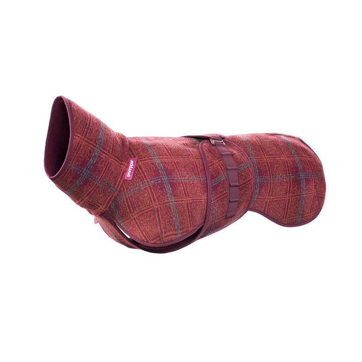 Wollmantel Woolie – Wendbarer Premium-Hundemantel Maroon