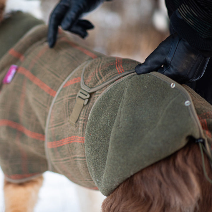 Wollmantel Woolie – Wendbarer Premium-Hundemantel Oliv