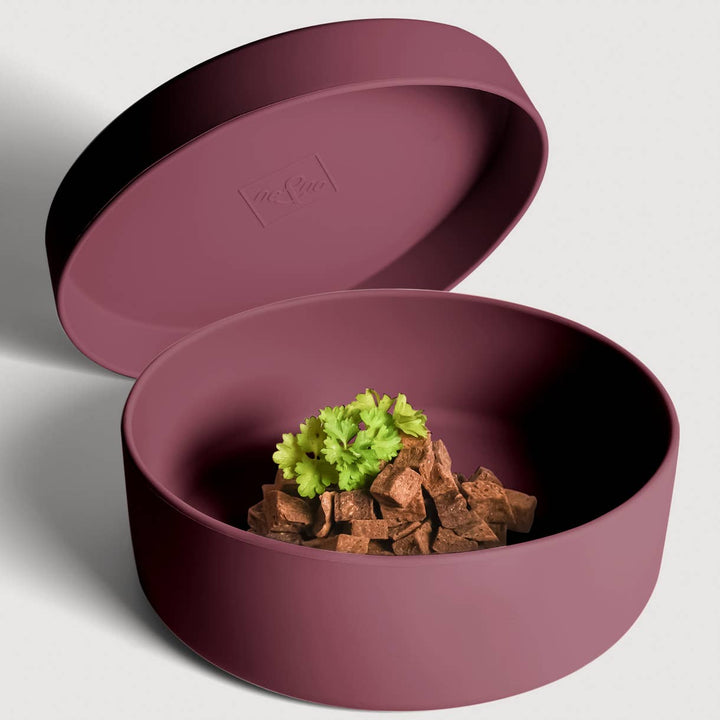 Silikon-Futternapf mit Deckel Ruby