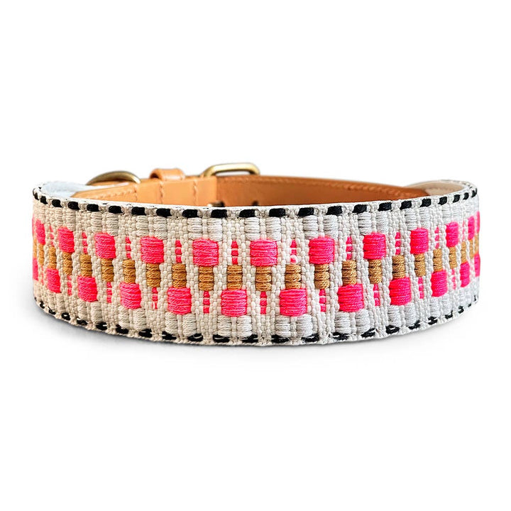 Hundehalsband Pink &amp; Sand