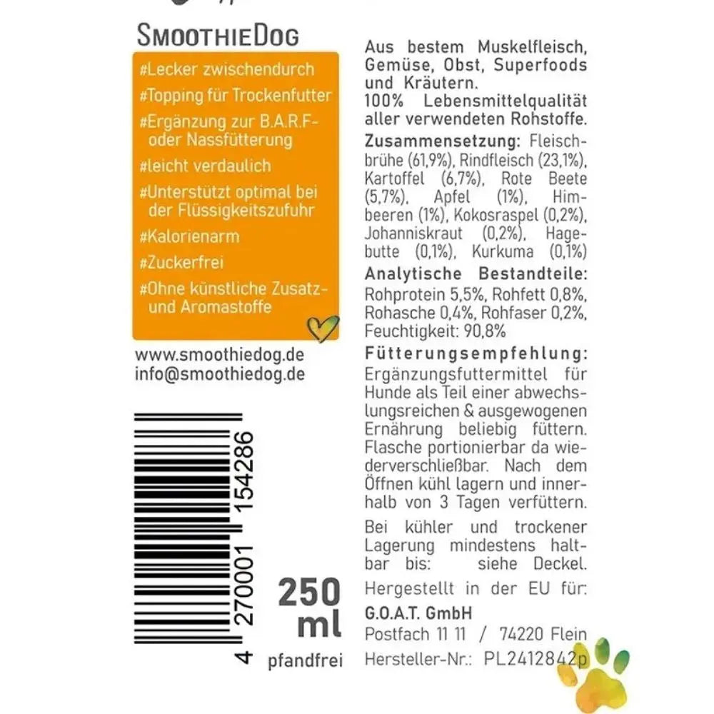 SmoothieDog Immunio Jetzt erhältlich bei  Dogsmopolitan