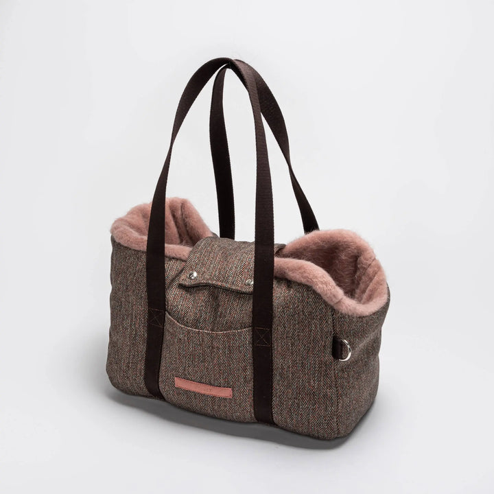 Hundetasche Milano Herringbone Brown Jetzt erhältlich bei  Dogsmopolitan