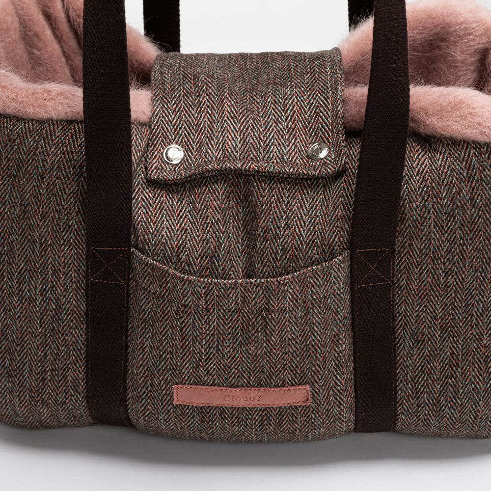 Hundetasche Milano Herringbone Brown Jetzt erhältlich bei  Dogsmopolitan